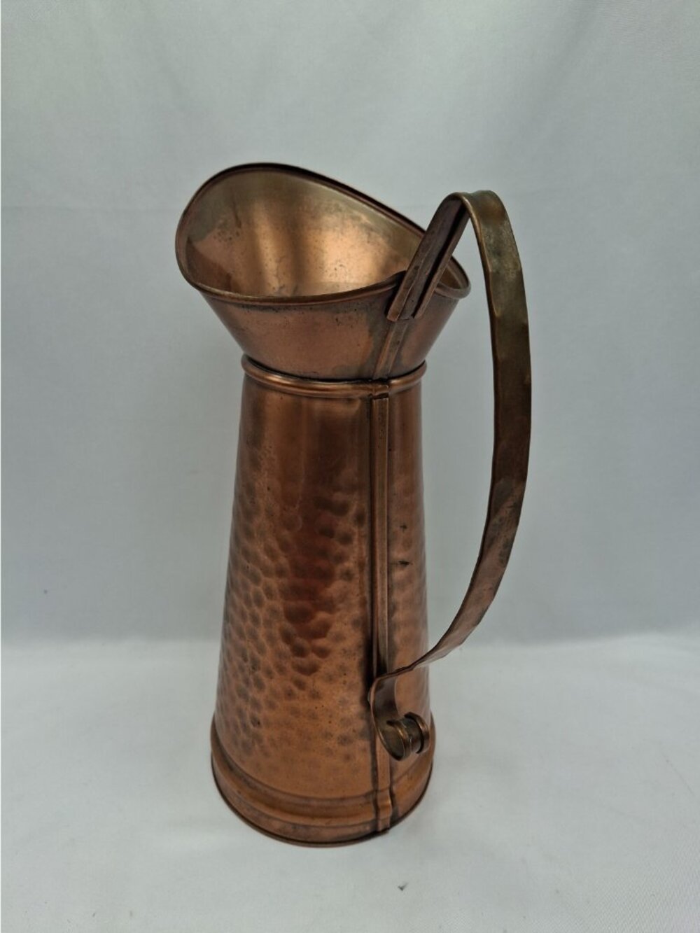 Gregorian Solid Copper Hammered Pitcher w/ Handle - 11" Tall - Made in USA - Picture 3 of 7